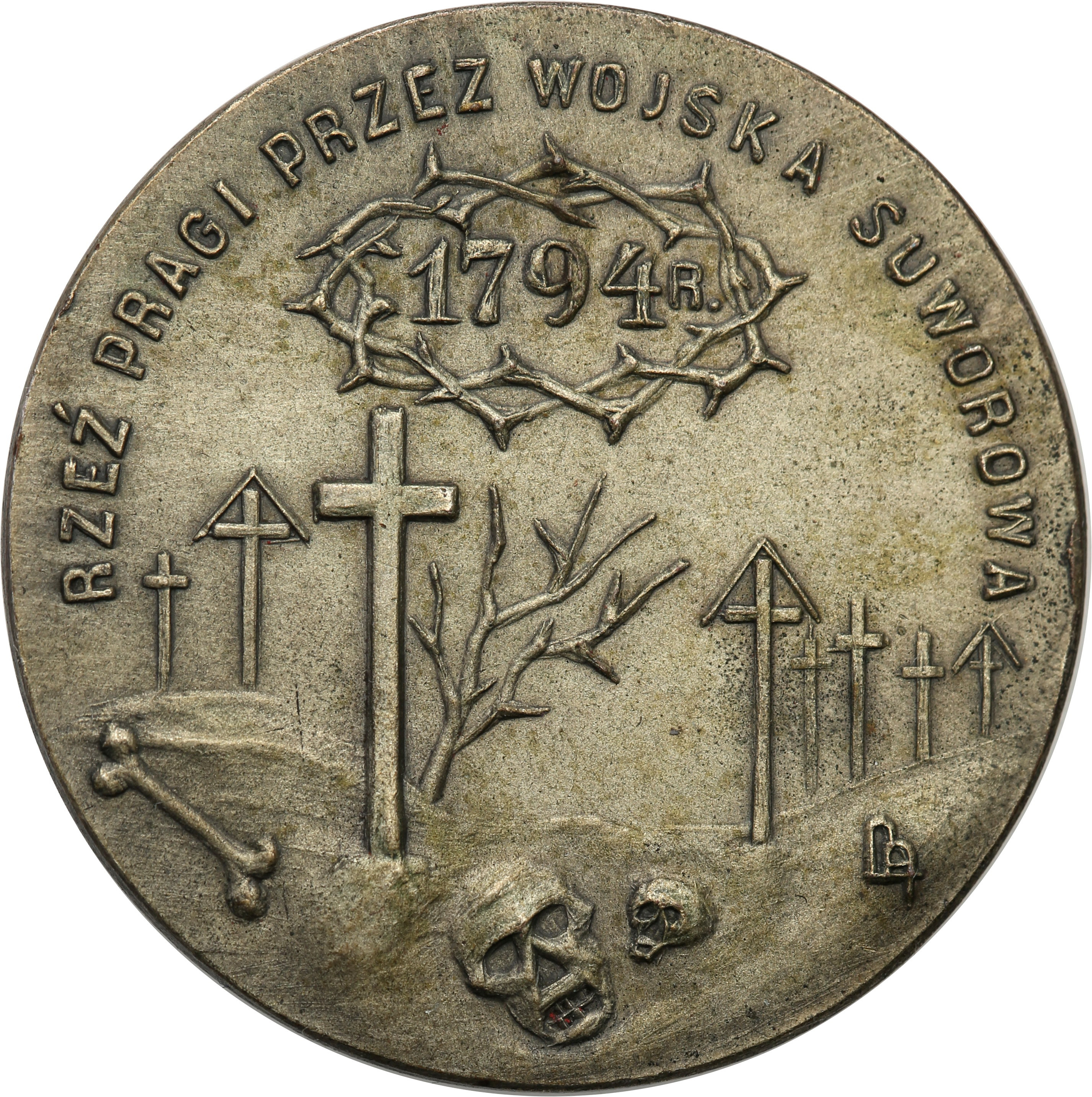 Polska. Medal 122 rocznica rzezi Pragi przez wojska Suworowa 4.XI.1916